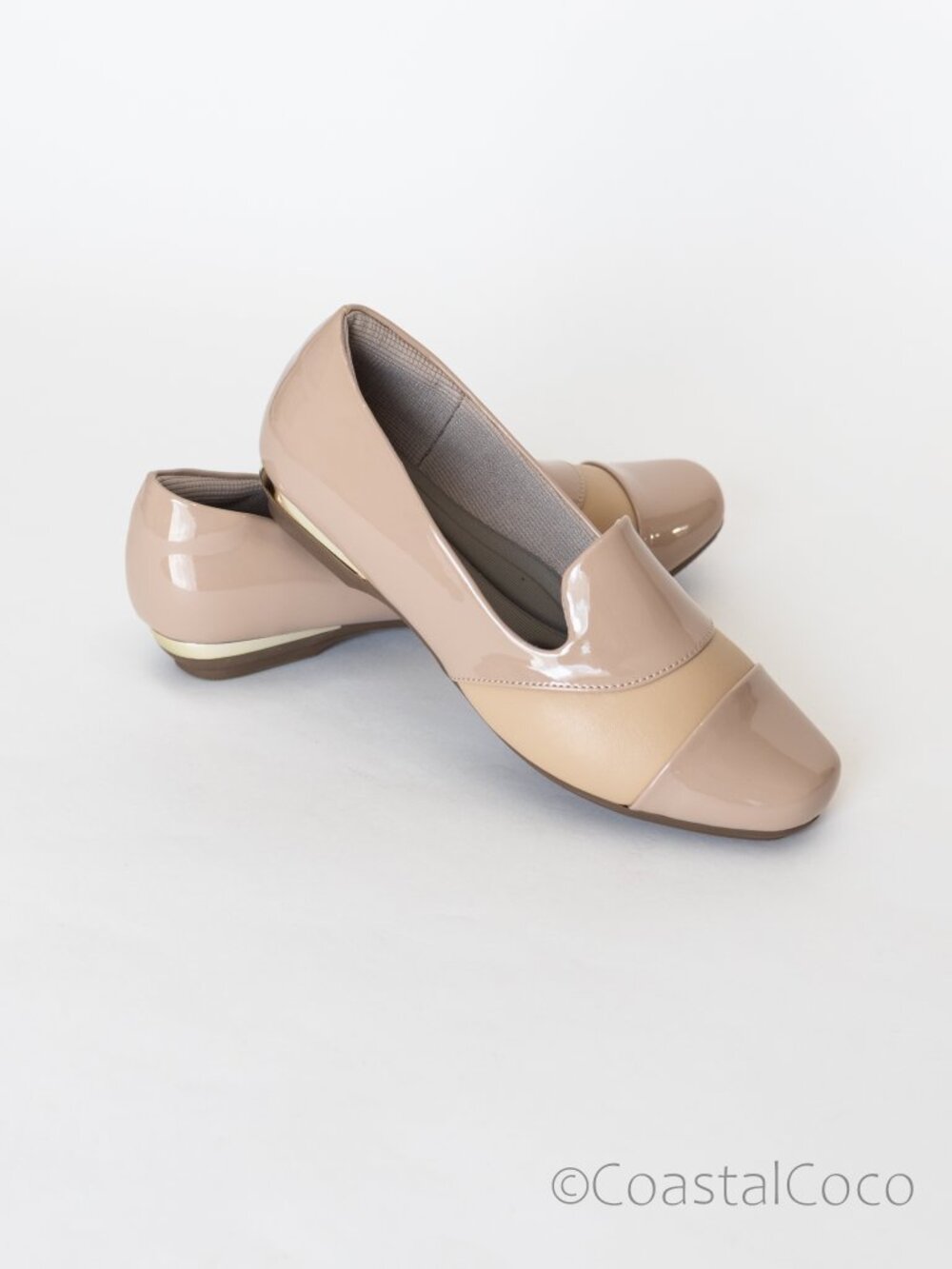 Ortho+rest Orthopedic Dress Shoes 8.5 Nude Loafers Comfort Office Travel Stretch